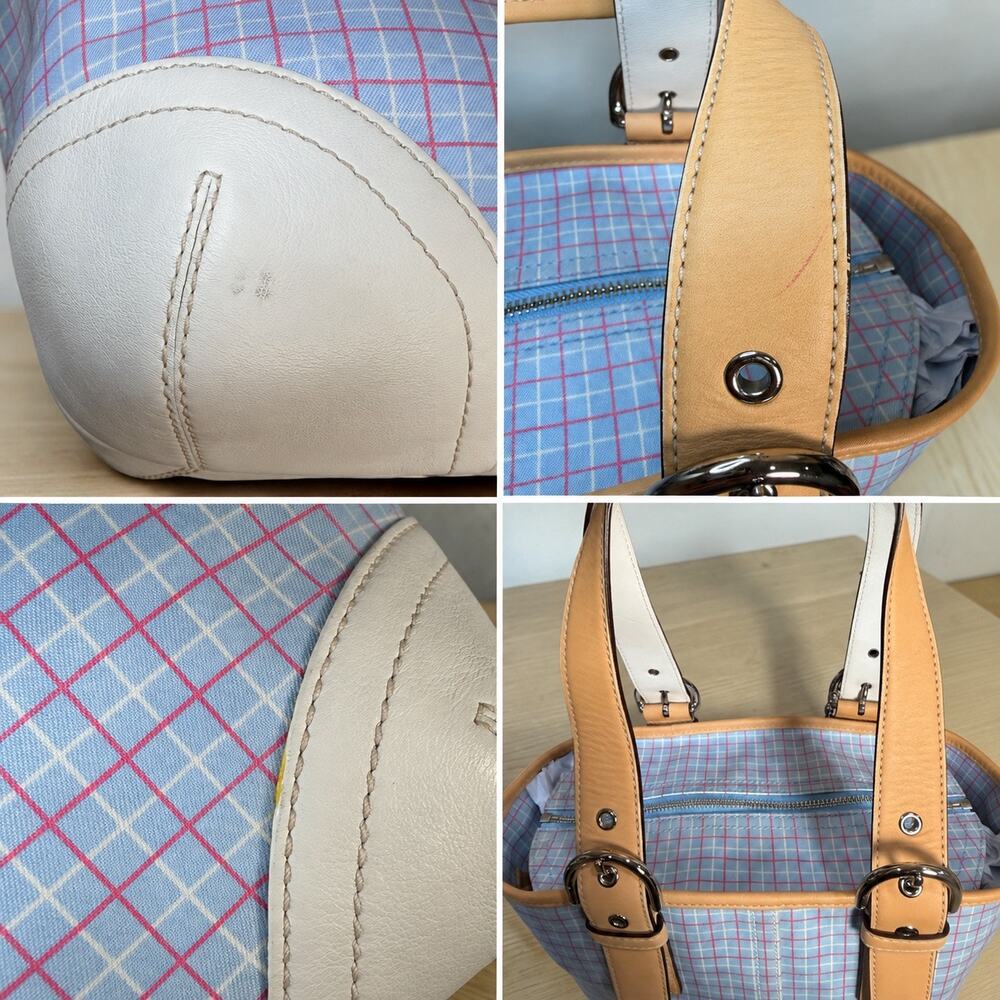 NWT Vintage Coach 1823 Soho Plaid Twill Tote & Wristlet - Picture 12 of 14